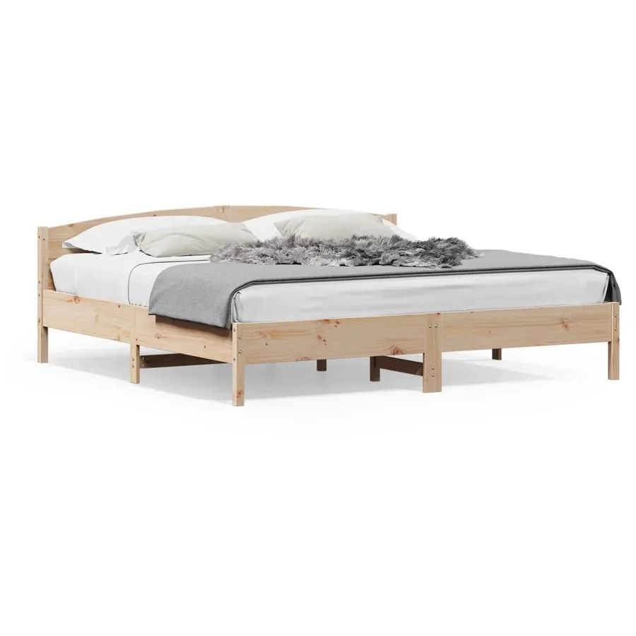 Cadre de lit sans matelas 180x200 cm bois massif de pin - 2