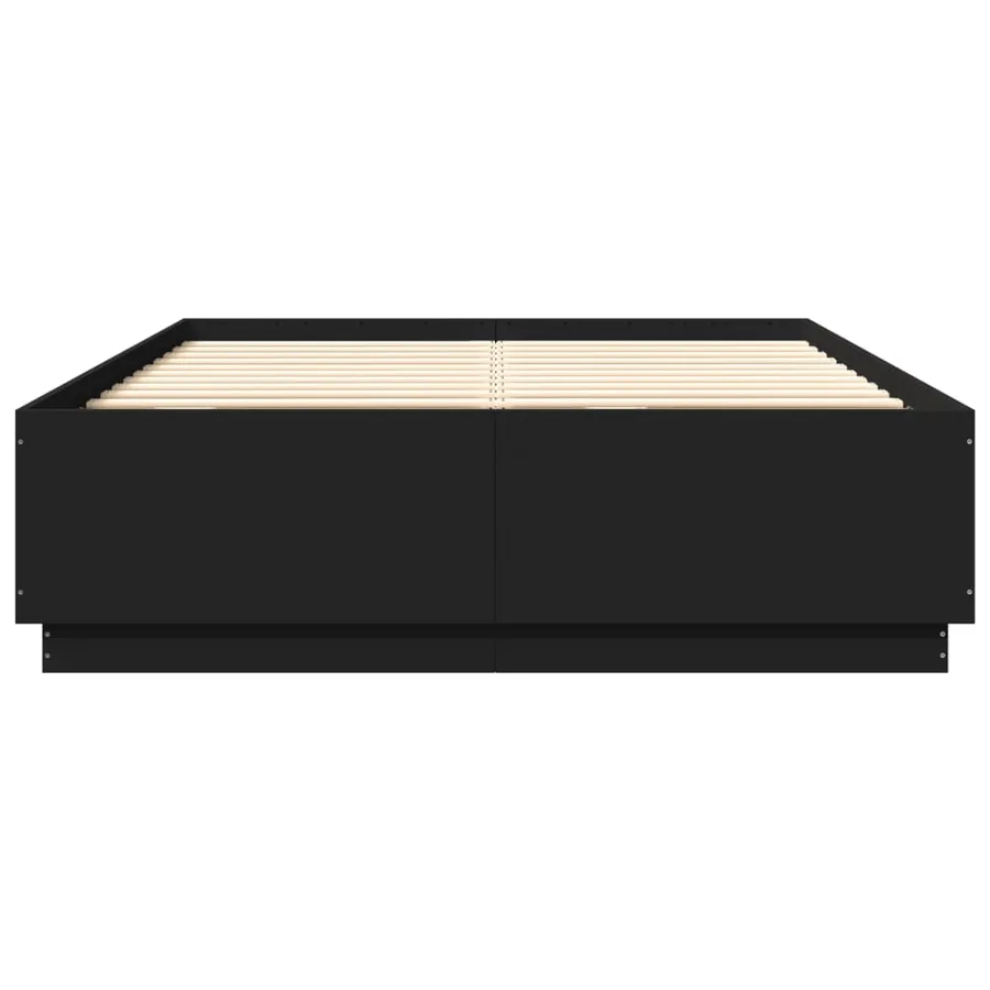 Cadre de lit sans matelas noir 150x200 cm - 4