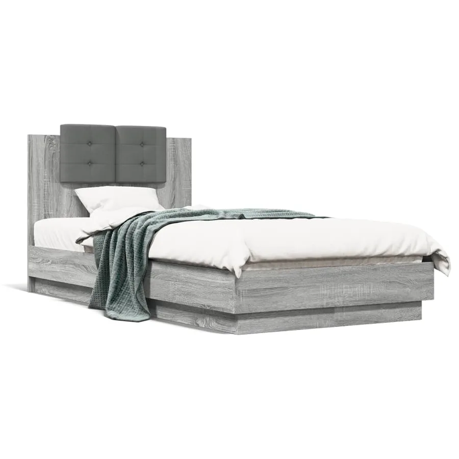 Cadre de lit sans matelas sonoma gris 90x190 cm - 2