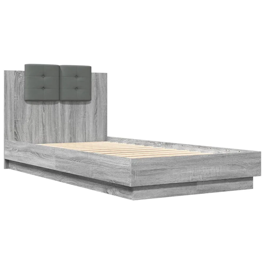 Cadre de lit sans matelas sonoma gris 90x190 cm - 3