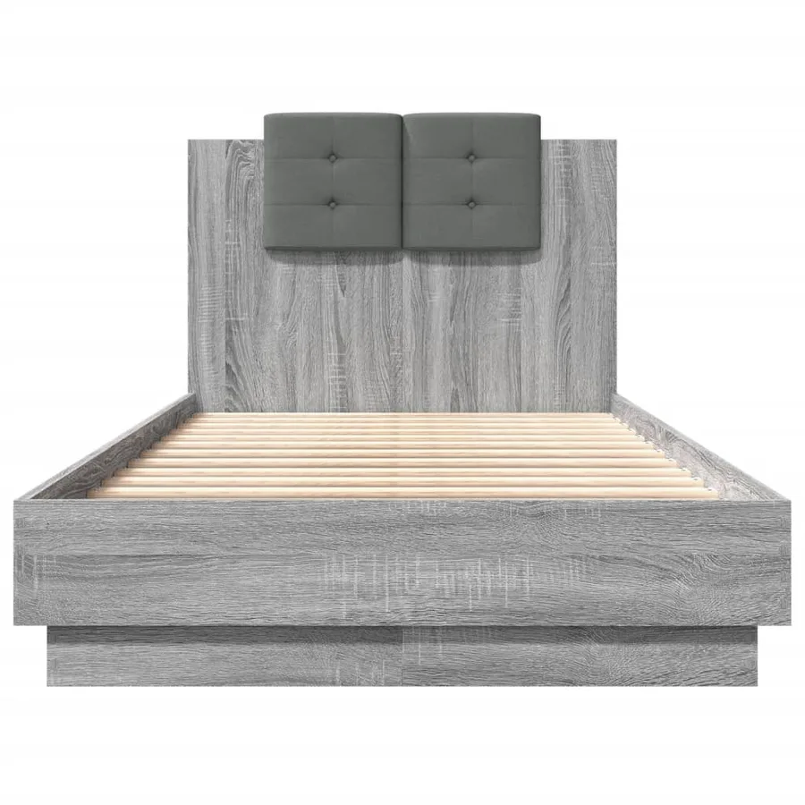 Cadre de lit sans matelas sonoma gris 90x190 cm - 4