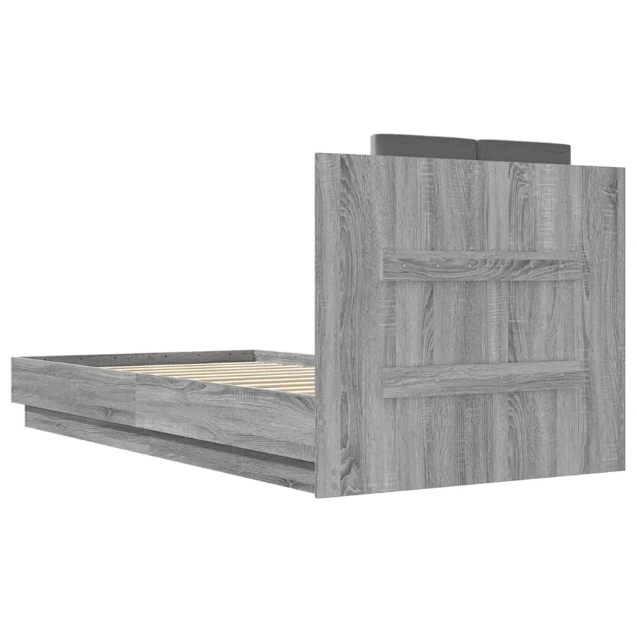 Cadre de lit sans matelas sonoma gris 90x190 cm - 6