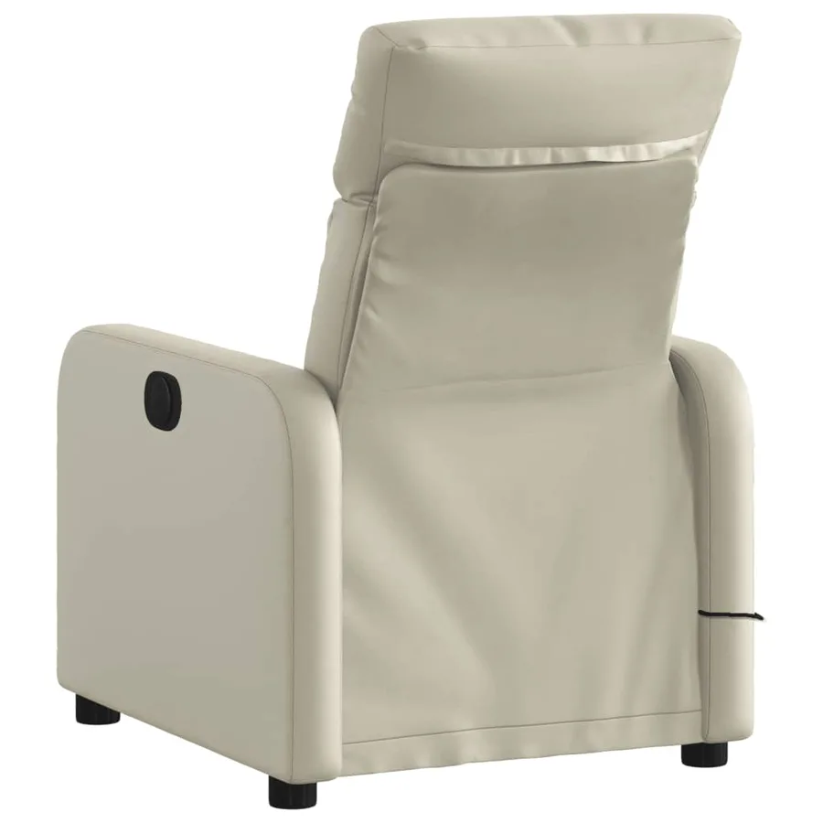 Fauteuil inclinable de massage Crème Similicuir - 4