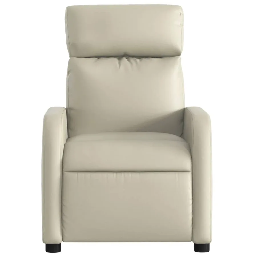 Fauteuil inclinable de massage Crème Similicuir - 7