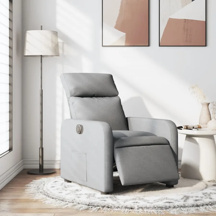 Fauteuil inclinable électrique Gris clair Tissu - 15