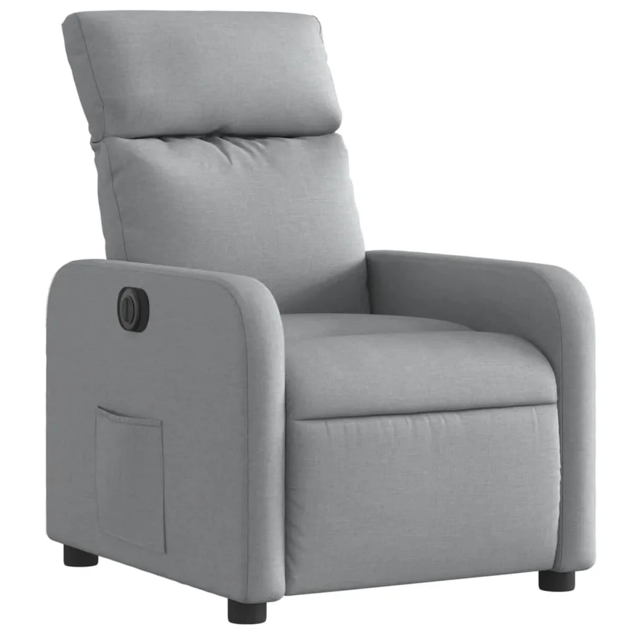 Fauteuil inclinable électrique Gris clair Tissu - 4