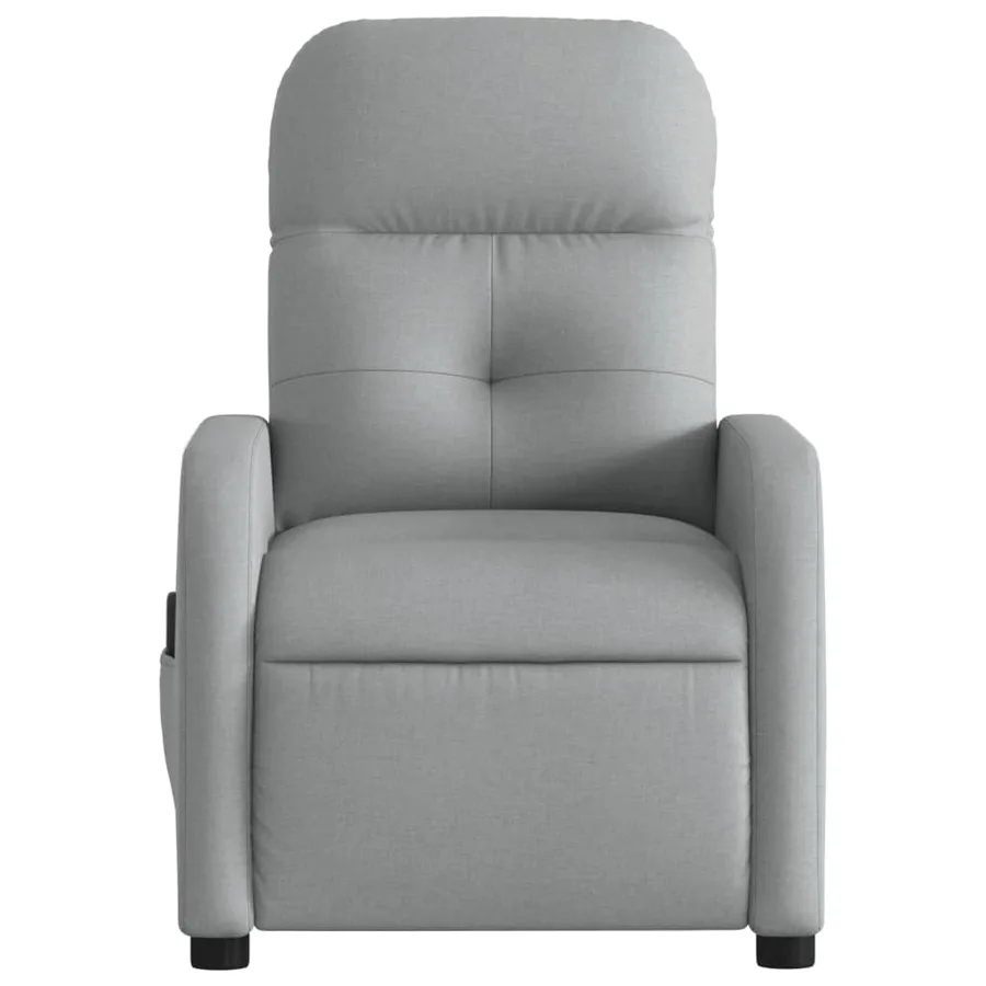 Fauteuil de massage inclinable électrique gris clair tissu - 8
