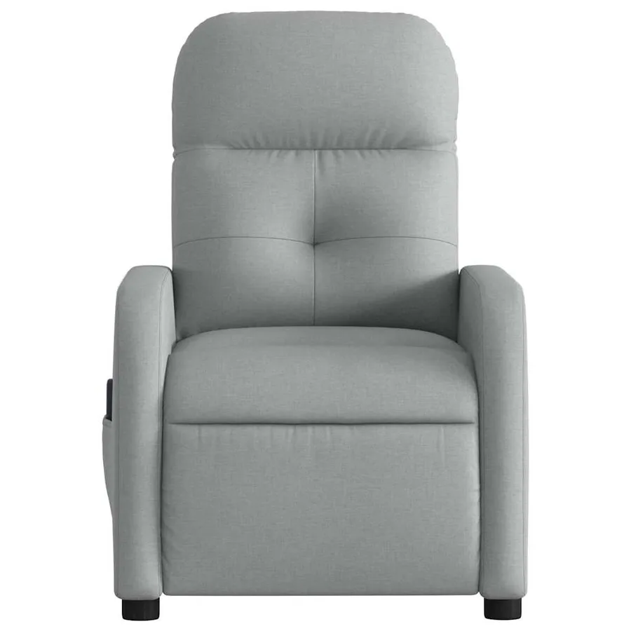 Fauteuil de massage inclinable électrique gris clair tissu - 9