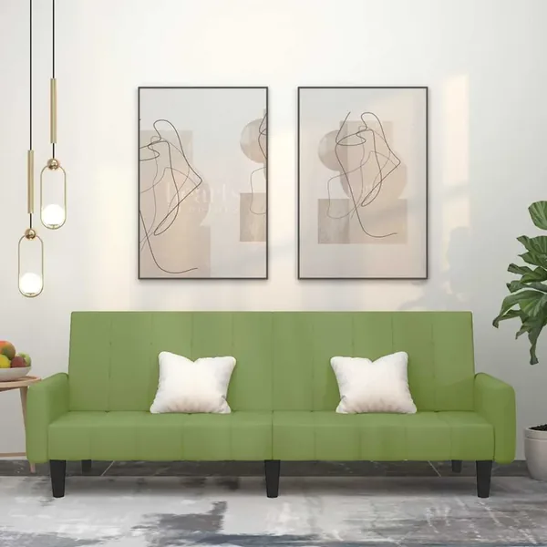 Canapé-lit à 2 places vert clair velours