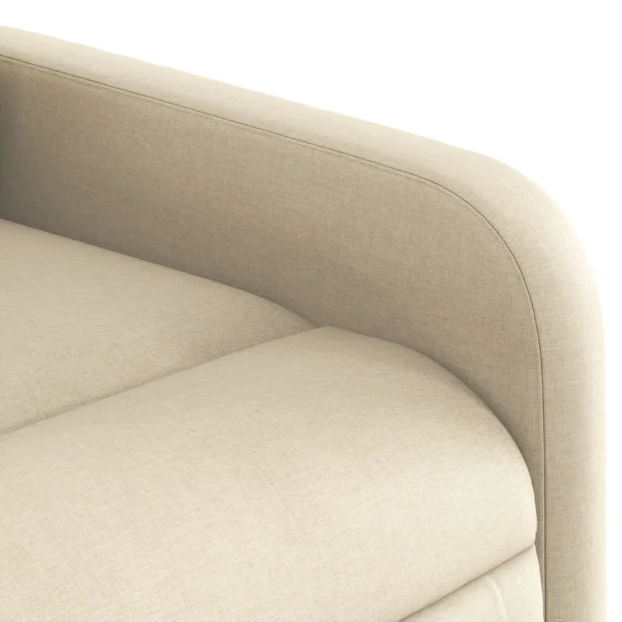 Fauteuil inclinable de massage crème tissu - 9