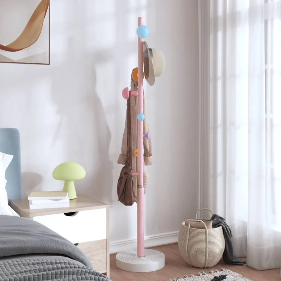 Porte-manteau rose 172 cm fer enduit de poudre - 3