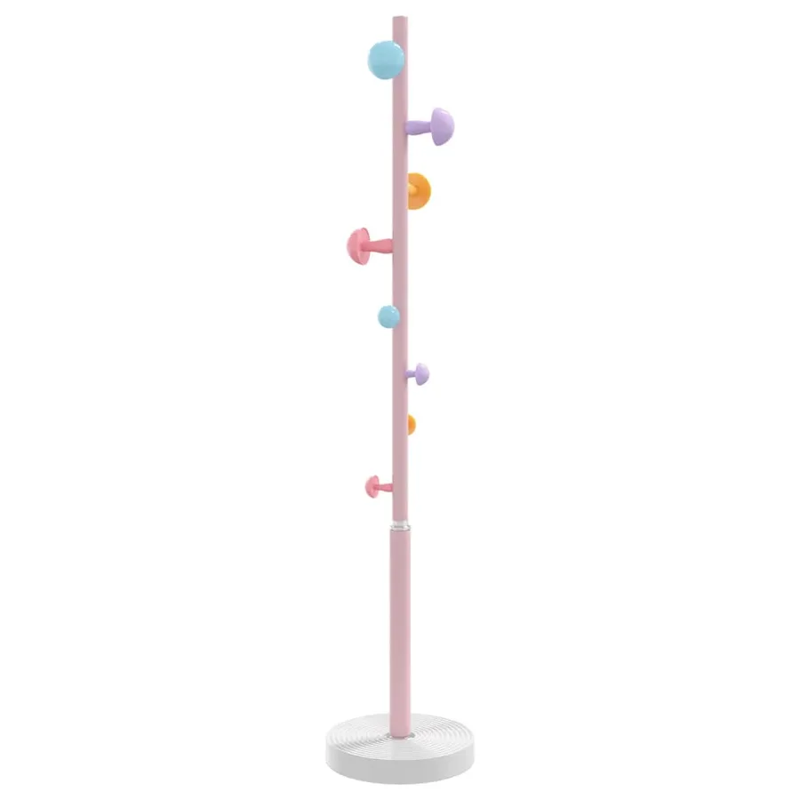Porte-manteau rose 172 cm fer enduit de poudre - 4