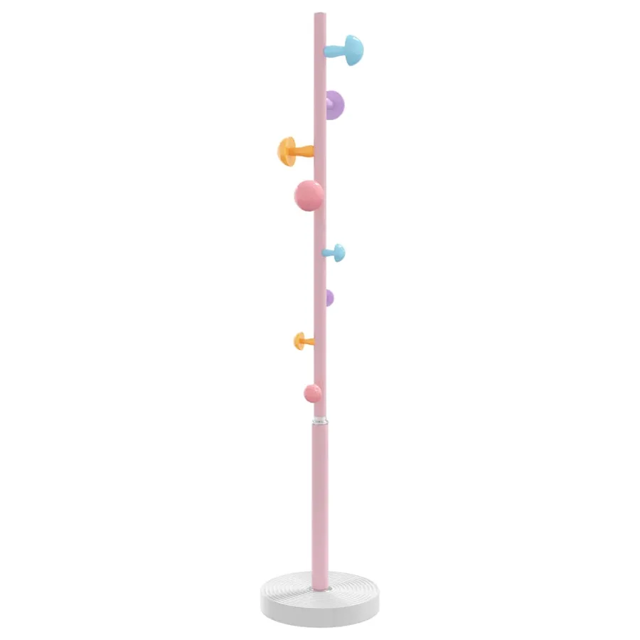 Porte-manteau rose 172 cm fer enduit de poudre - 5