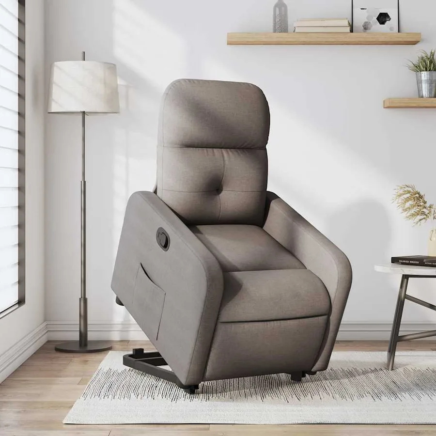 Fauteuil inclinable taupe tissu - 15