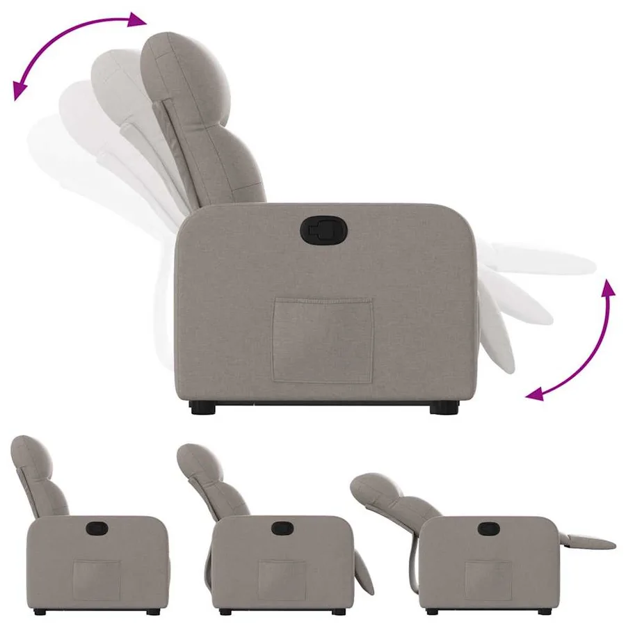 Fauteuil inclinable taupe tissu - 7
