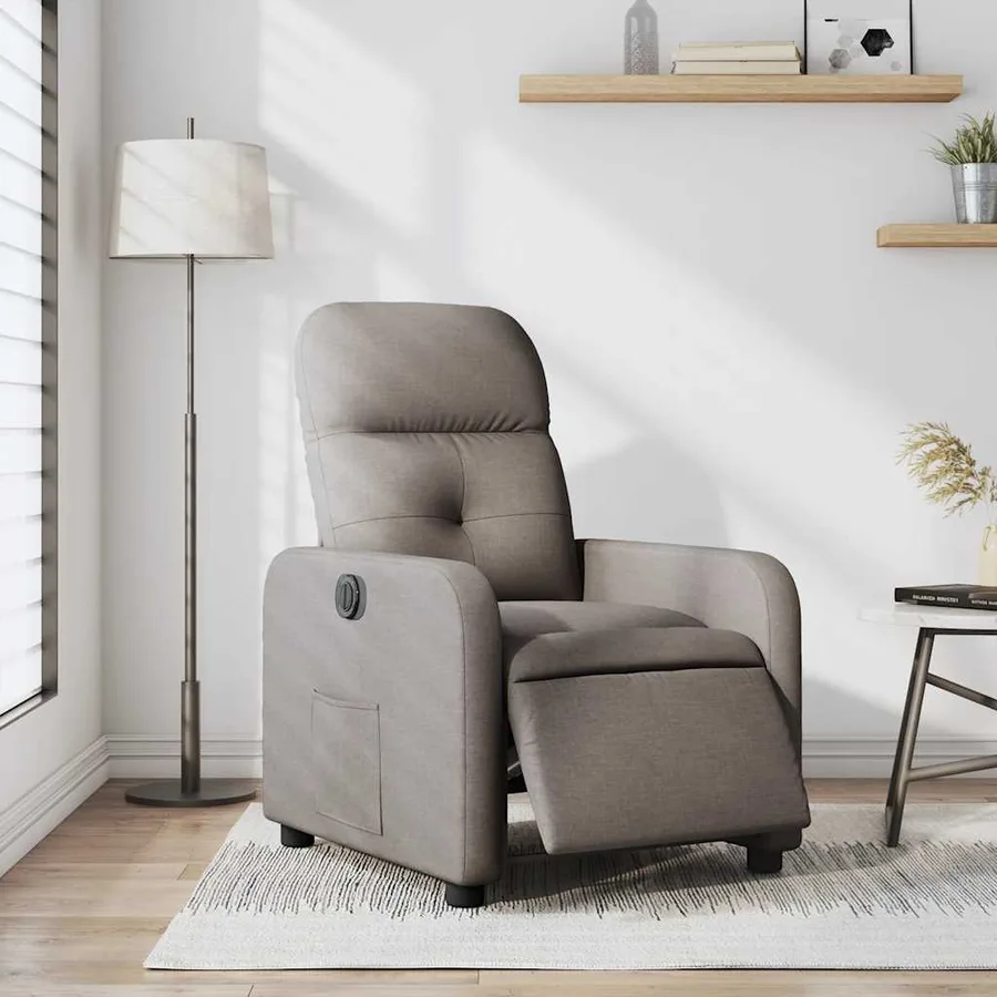 Fauteuil inclinable électrique Taupe Tissu - 15