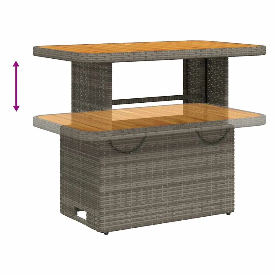 Ensemble à manger de jardin et coussins 2 pcs gris rotin - 7