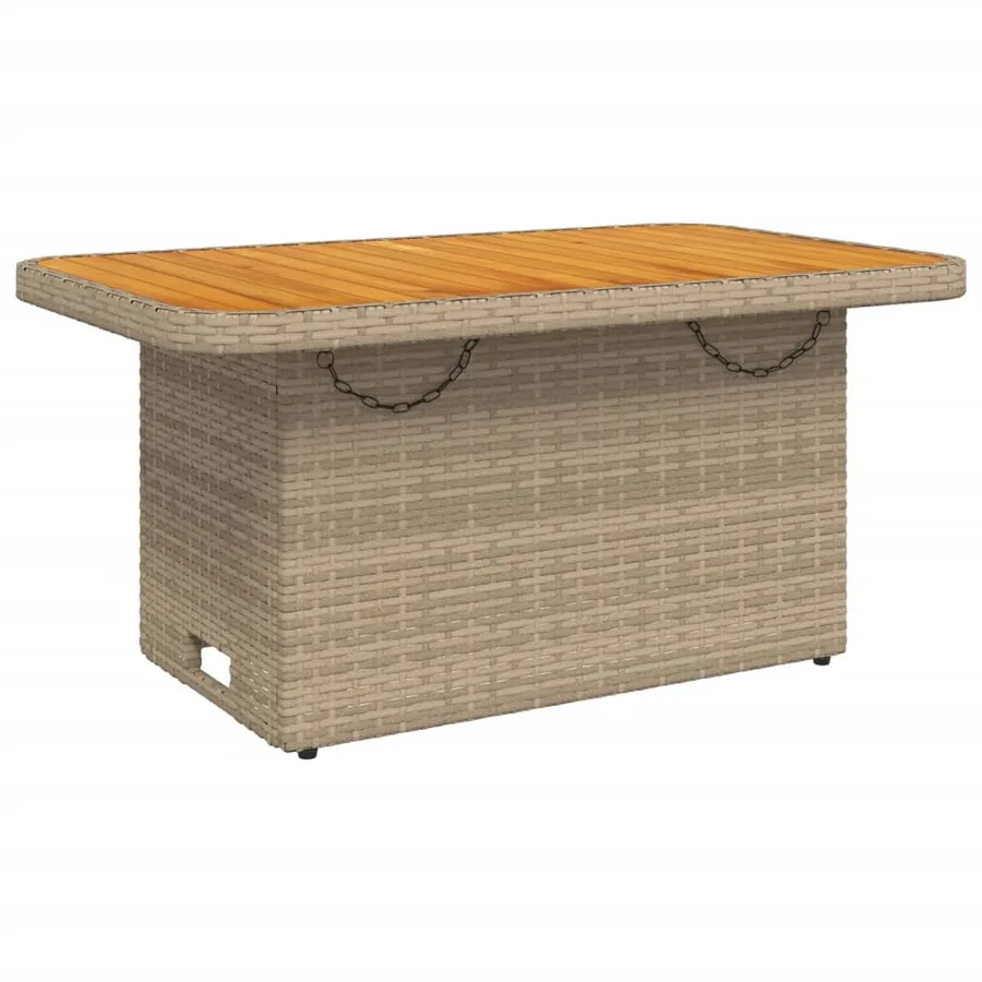 Ensemble à manger de jardin et coussins 2 pcs beige poly rotin - 3