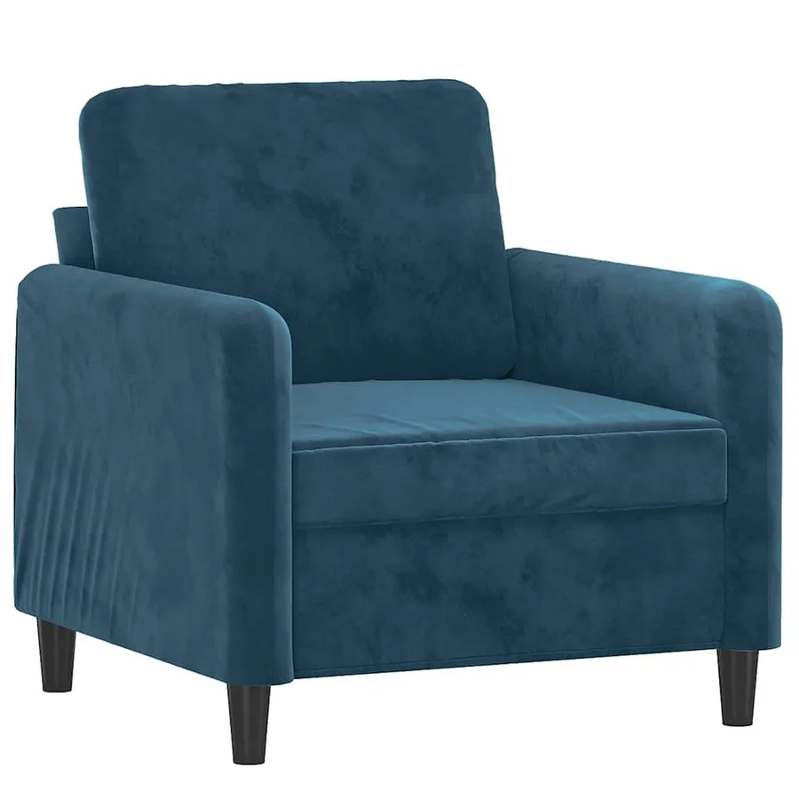 Fauteuil Bleu 60 cm Velours - 2