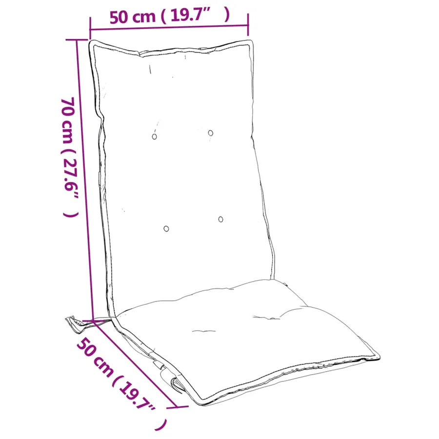 Coussins de chaise à dossier haut lot de 4 multicolore - 10