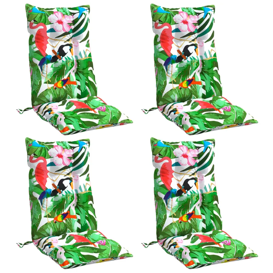 Coussins de chaise à dossier haut lot de 4 multicolore - 3