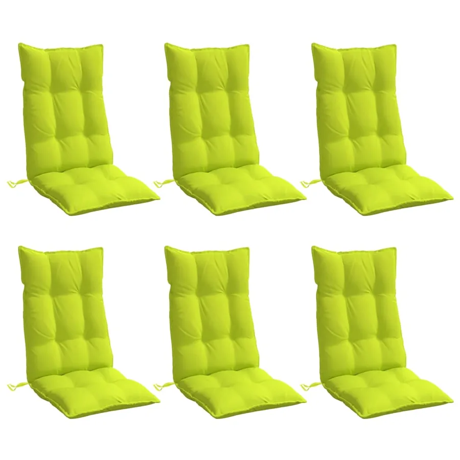 Coussins de chaise à dossier haut lot de 6 vert vif - 3