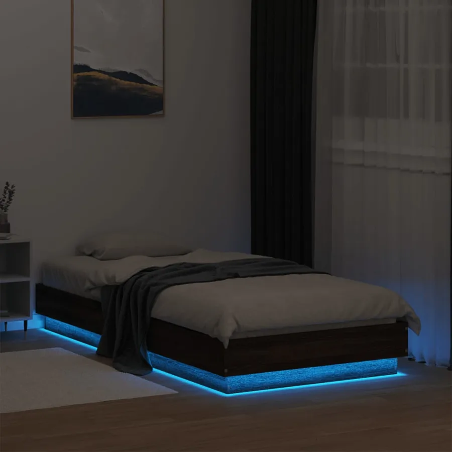 Cadre de lit sans matelas avec lumières LED 75x190 cm - 5