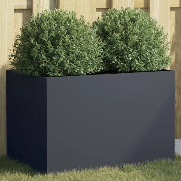 Jardinière anthracite 62x40x39 cm acier
