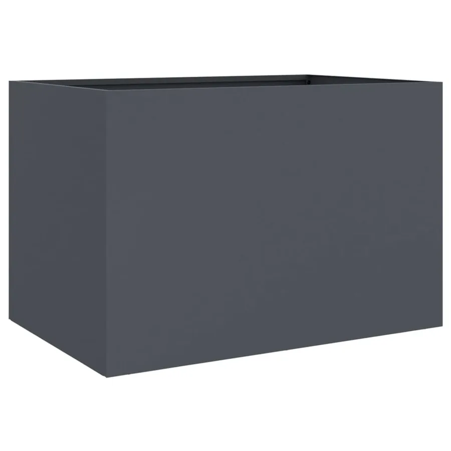 Jardinière anthracite 62x40x39 cm acier - 7