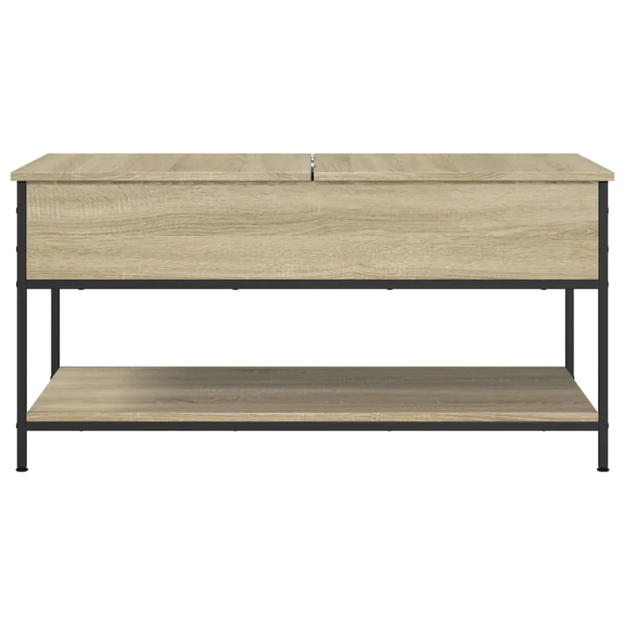 Table basse chêne sonoma 100x50x50cm bois d'ingénierie et métal - 5