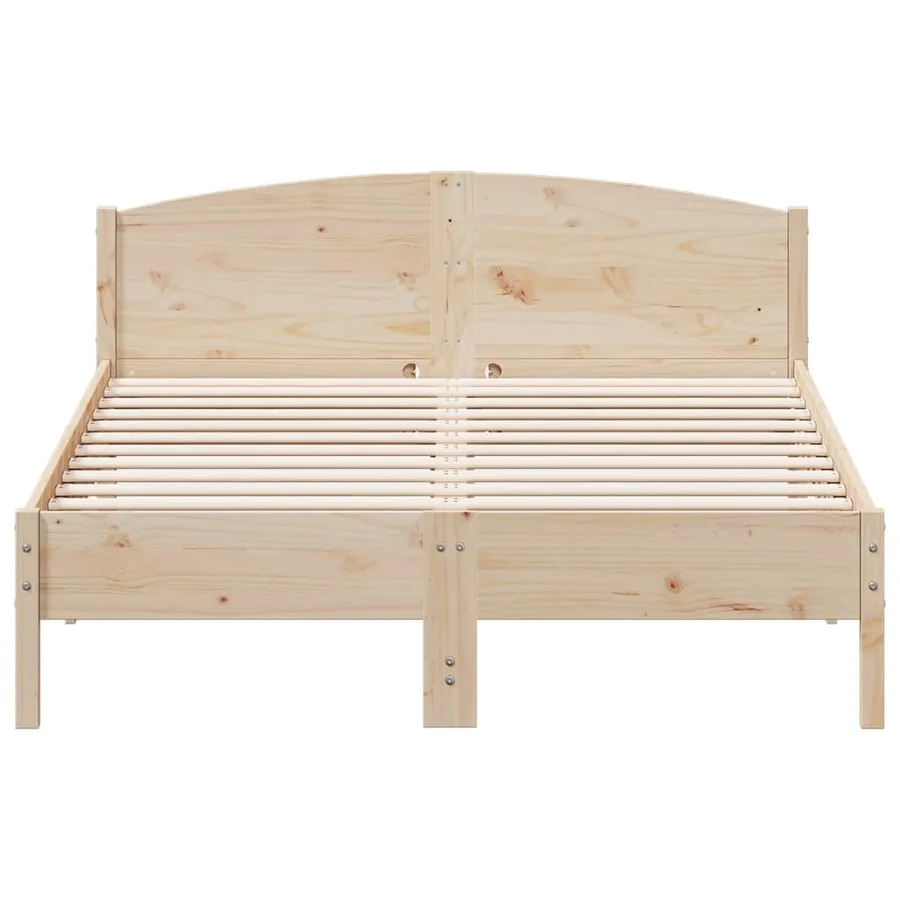 Cadre de lit sans matelas 140x200 cm bois massif de pin - 4