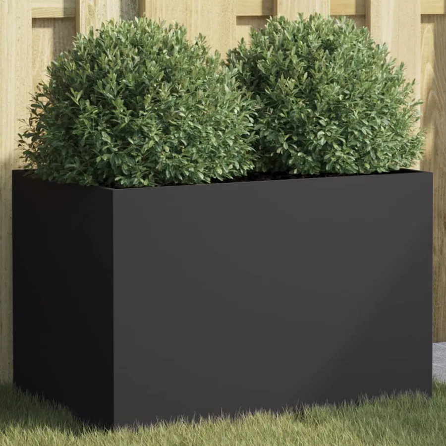 Jardinière noir 62x40x39 cm acier