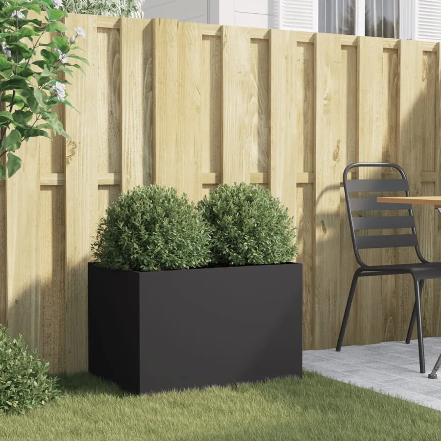 Jardinière noir 62x40x39 cm acier - 3