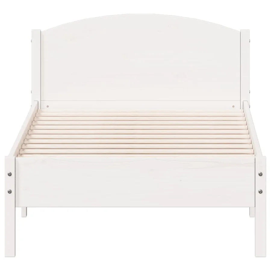 Cadre de lit sans matelas blanc 90x200 cm bois de pin massif - 4