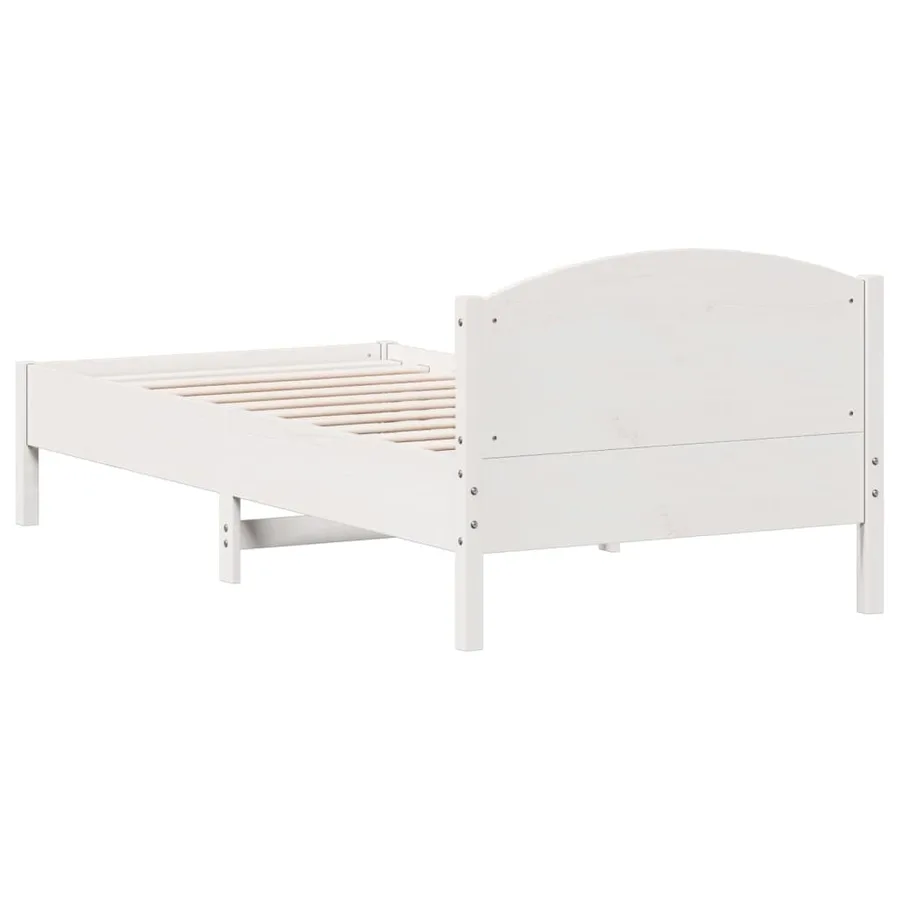 Cadre de lit sans matelas blanc 90x200 cm bois de pin massif - 6