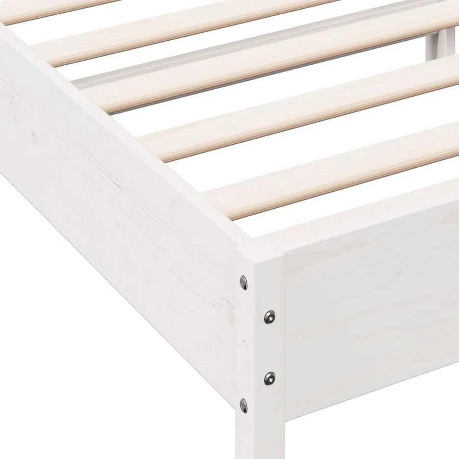 Cadre de lit sans matelas blanc 90x200 cm bois de pin massif - 7