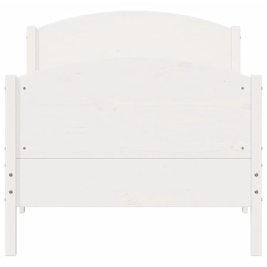 Cadre de lit sans matelas blanc 75x190 cm bois de pin massif - 4