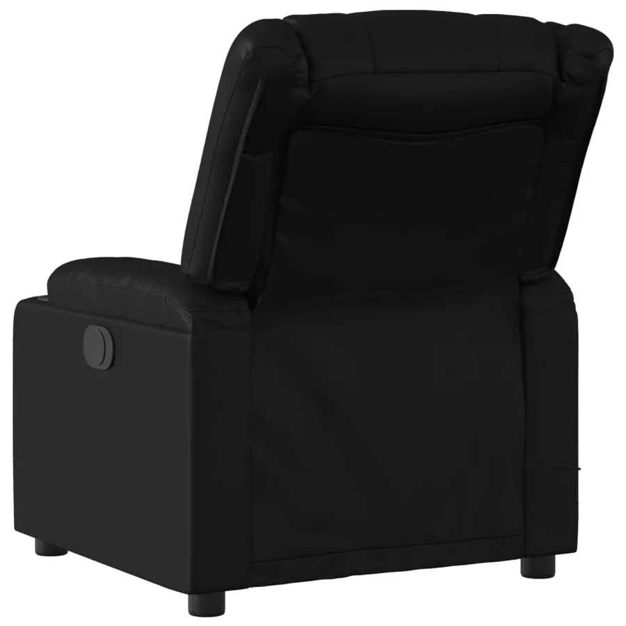 Fauteuil de massage inclinable électrique noir similicuir - 5