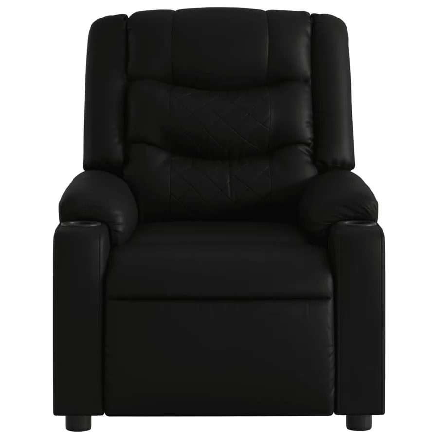 Fauteuil de massage inclinable électrique noir similicuir - 9