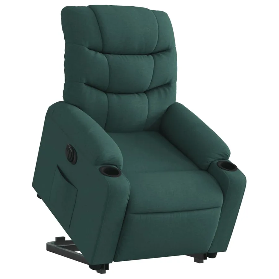 Fauteuil inclinable électrique vert foncé tissu - 3