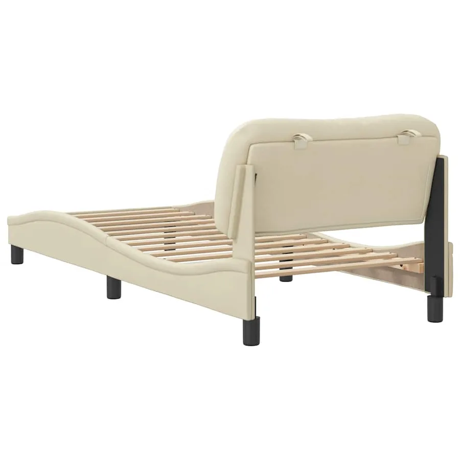 Cadre de lit sans matelas Hvar crème 90x190 cm tissu - 6