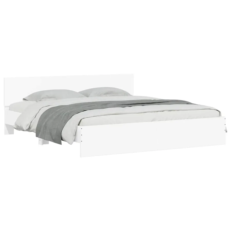 Cadre de lit avec LED sans matelas blanc 200x200 cm - 3