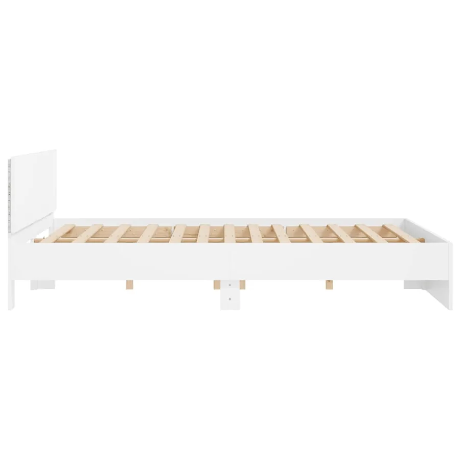 Cadre de lit avec LED sans matelas blanc 200x200 cm - 8