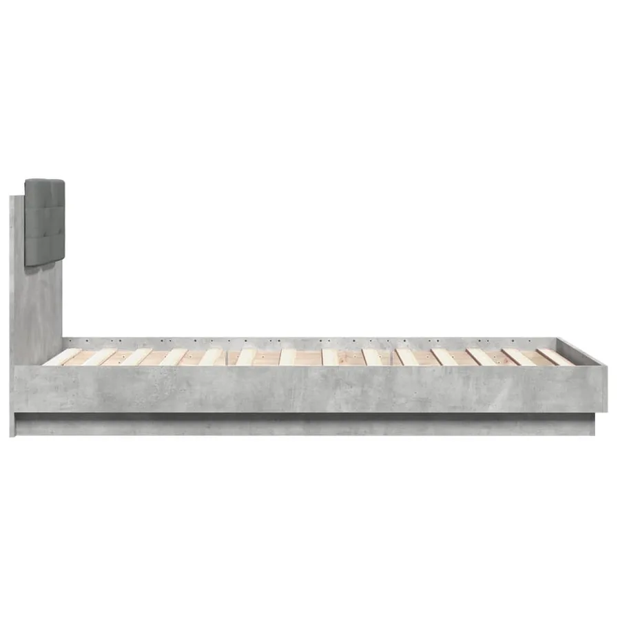 Cadre de lit sans matelas gris béton 75x190 cm - 5