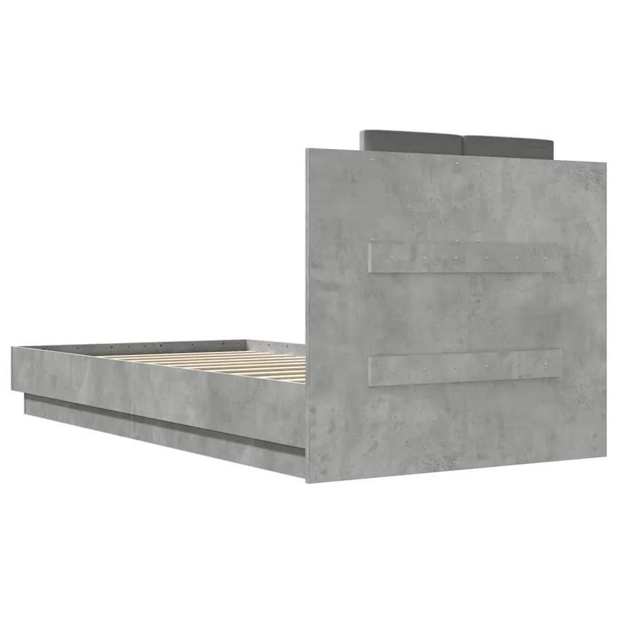 Cadre de lit sans matelas gris béton 75x190 cm - 6