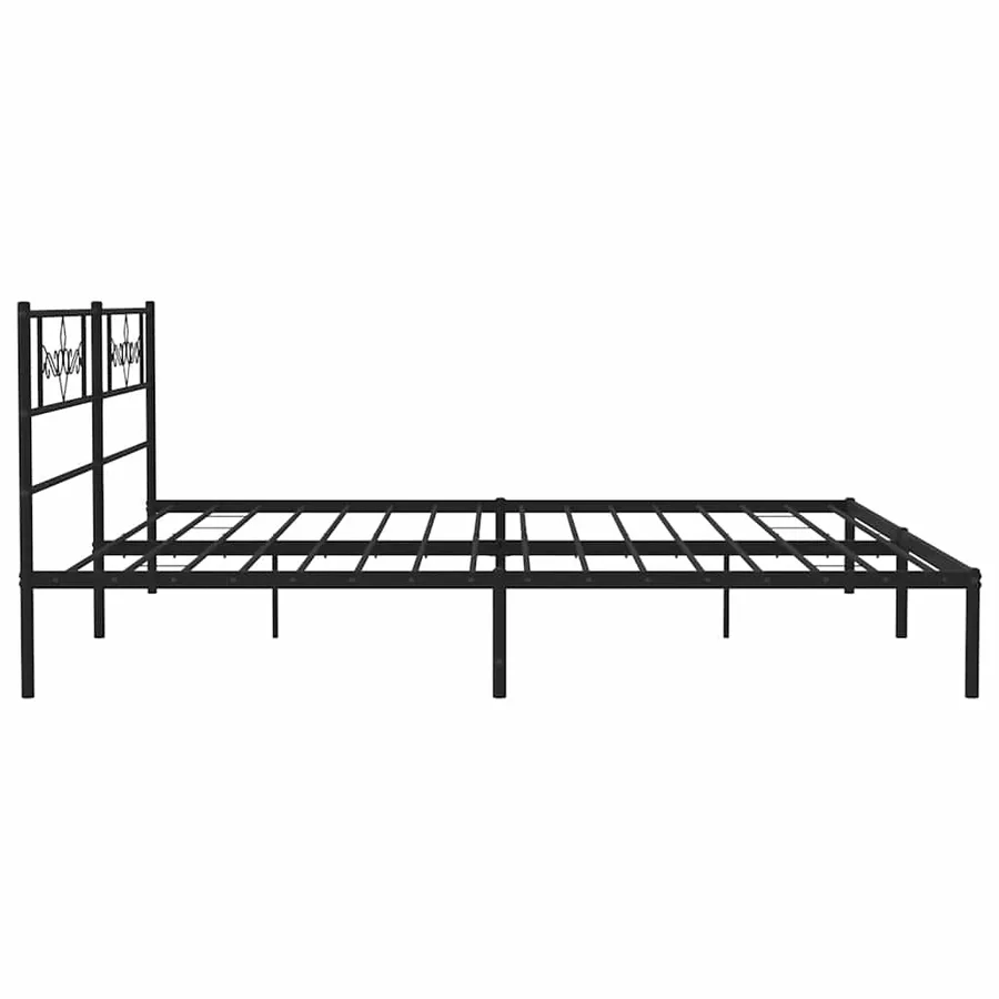Cadre de lit métal sans matelas avec tête de lit noir 193x203cm - 7