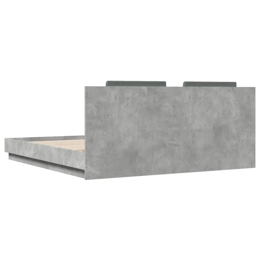 Cadre de lit avec LED sans matelas gris béton 180x200 cm - 8