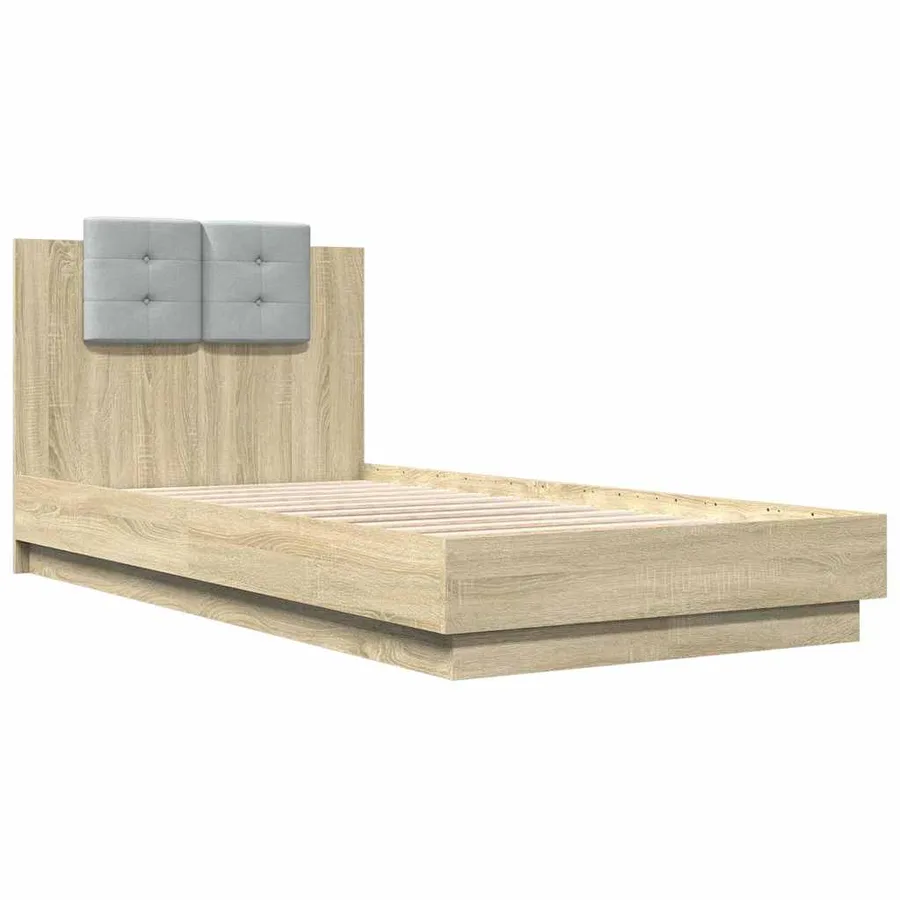 Cadre de lit avec LED sans matelas chêne sonoma 90x190 cm - 3