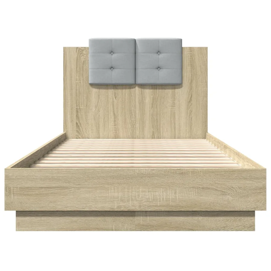 Cadre de lit avec LED sans matelas chêne sonoma 90x190 cm - 6