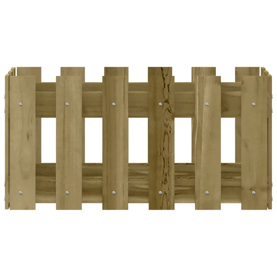 Jardinière avec design de clôture 60x30x30 cm pin imprégné - 5